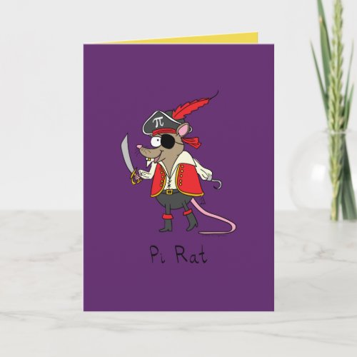 Pi Rat  Funny Math Pirate Greeting Card