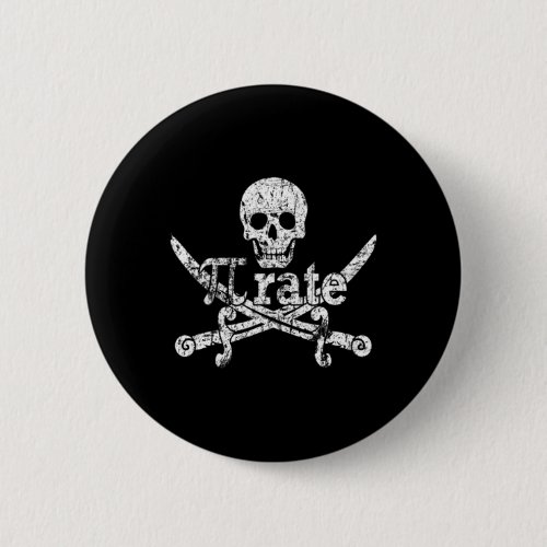 Pi Rate March 14 Pirate 314 Funny Math Distressed Button