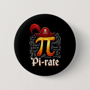 Pi Rate Science Student Math Teacher Funny Pi Day Button