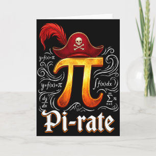 Pi Rate Science Student Math Teacher Funny Pi Day Card