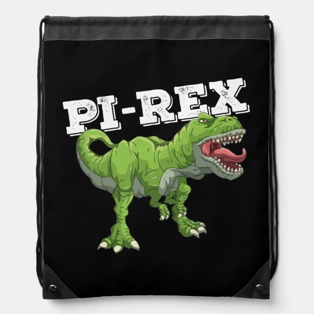 Pi Rex Day Dinosaur Math Mathematics Drawstring Bag (Front)