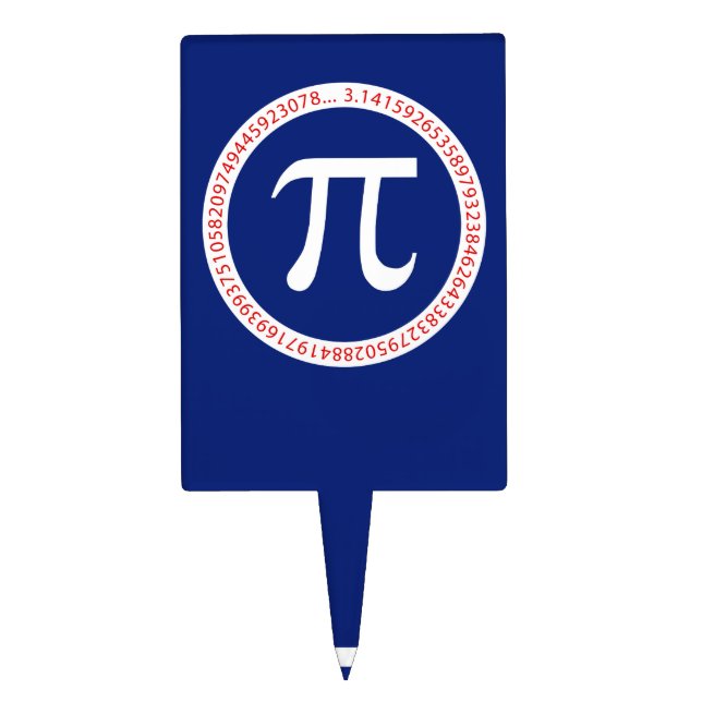 Pi Ring on Navy Blue Cake Topper (Front)