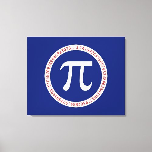 Pi Ring on Navy Blue Canvas Print