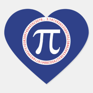 Pi Ring on Navy Blue Heart Sticker