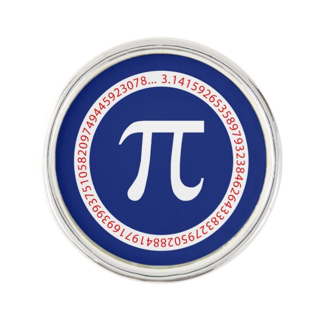 Pi Ring on Navy Blue Pin (Front)