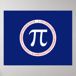 Pi Ring on Navy Blue Poster
