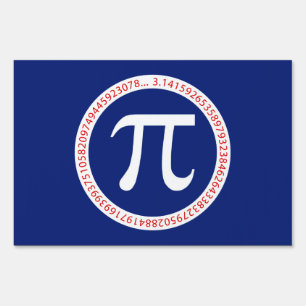 Pi Ring on Navy Blue Yard Sign