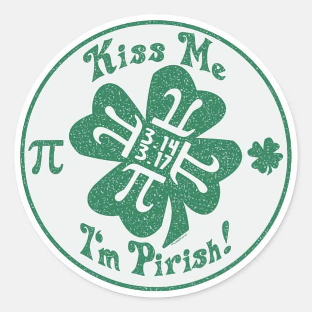 Pi-Rish Party Gear Classic Round Sticker (Front)