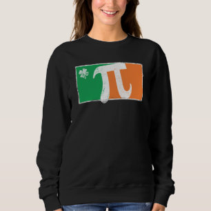 Pi Rish St Patrick's Day Irish Flag C Distressed Sweatshirt