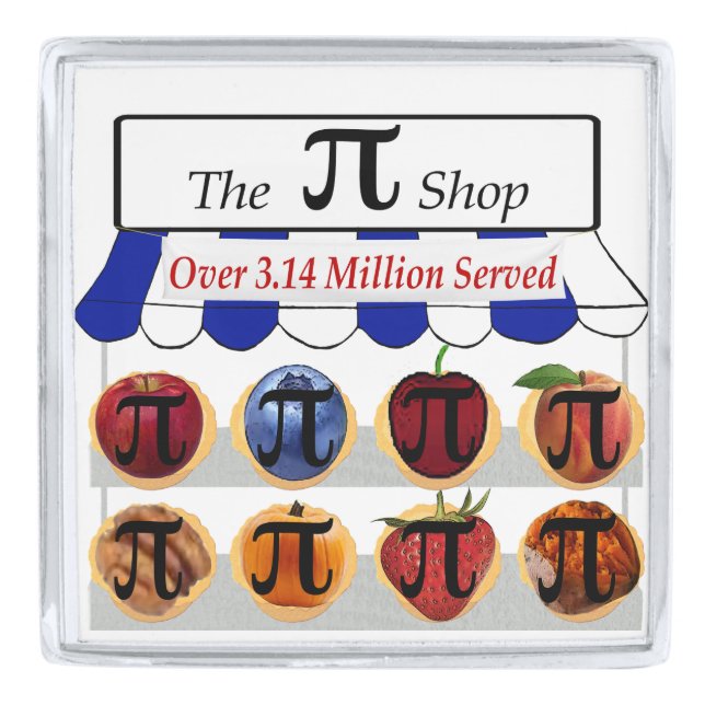 Pi Shop Silver Finish Lapel Pin (Front)