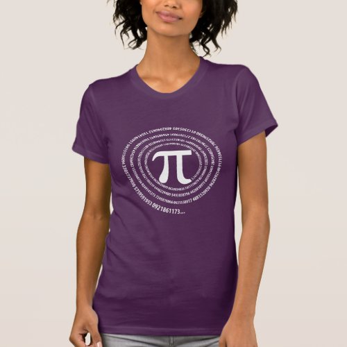 Pi Sign Sequence Spiral Design T_Shirt