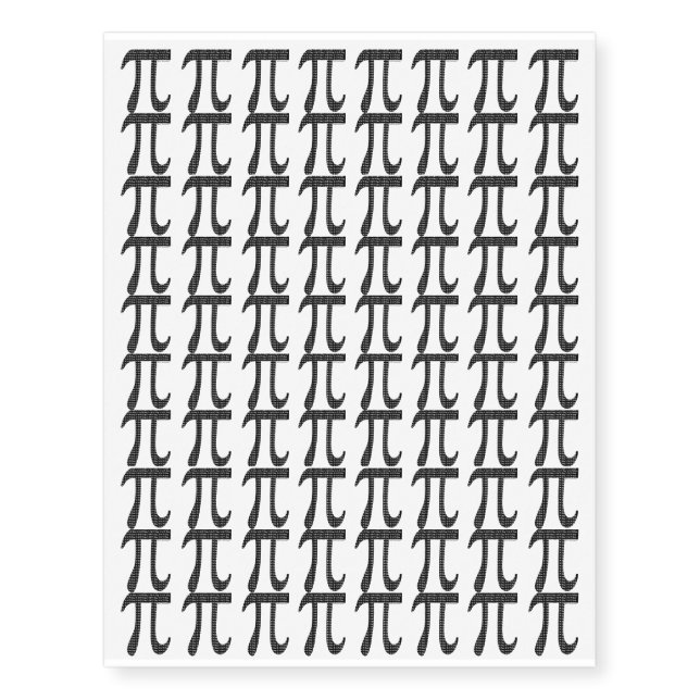 Pi Simple Temporary Tattoos (Front)