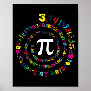 Pi Spiral Novelty For Pi Day Teacher Kids  Poster