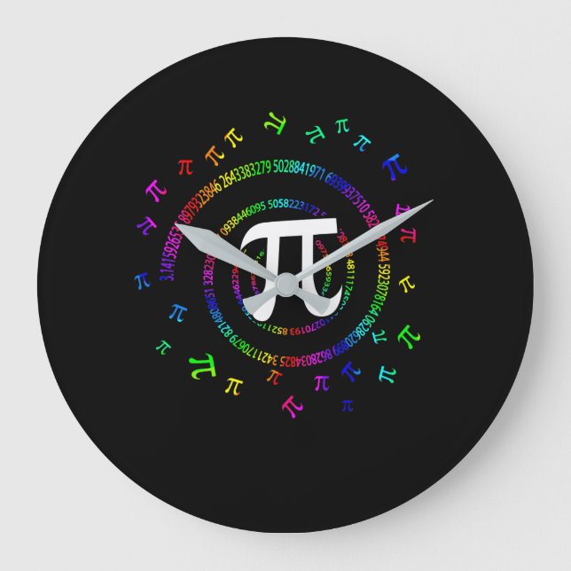 Pi Spiral Novelty Large Clock (Front)