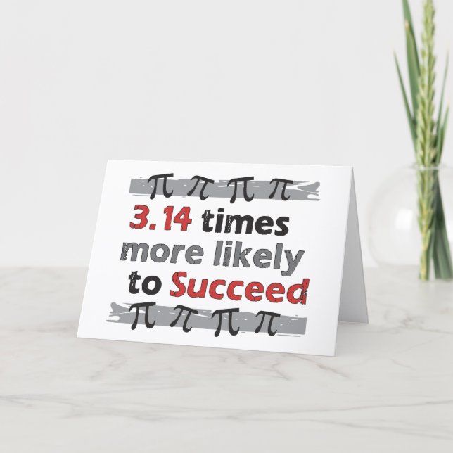 Pi Success Funny Math Graduation Card (Front)
