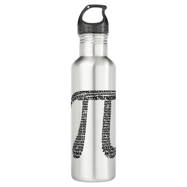 Pi Symbol 3.14 - 400 decimal values Stainless Steel Water Bottle (Front)
