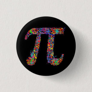 Pi Symbol Action Painting Splatter Button