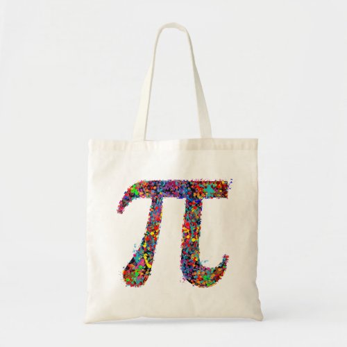 Pi Symbol Action Painting Splatter Tote Bag