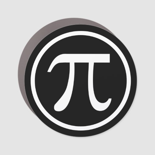 Pi Symbol Black and White Car Magnet