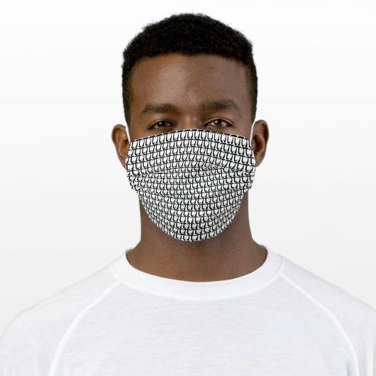 Pi Symbol Black and White Pattern Adult Cloth Face Mask (Worn)