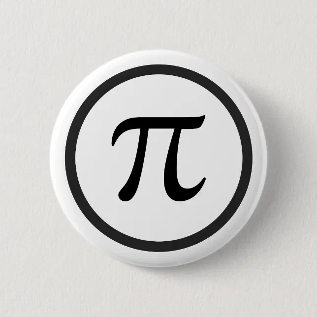 Pi symbol button badge | Zazzle