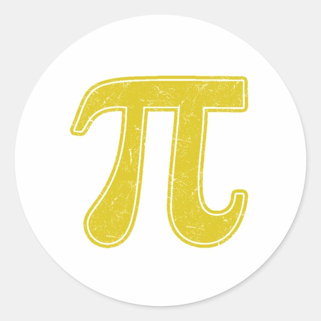 Pi symbol classic round sticker (Front)