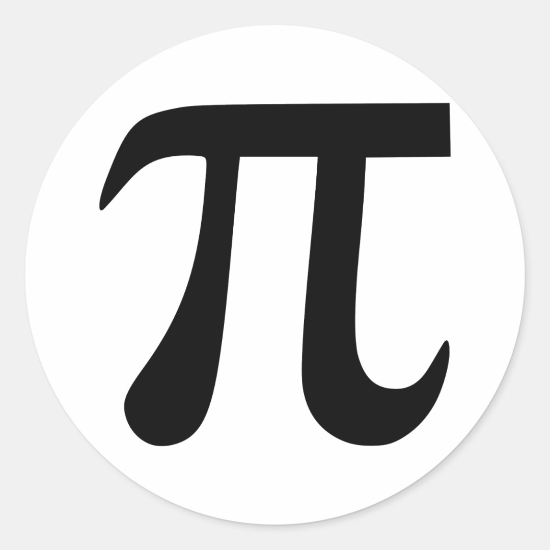 Pi Rounded Pi Symbol Classic Round Sticker | Zazzle