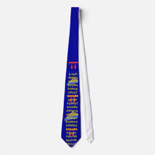Pi symbol, digits and pie tie