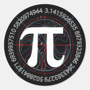 Pi Symbol Drawing Classic Round Sticker
