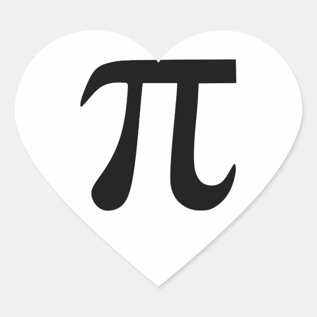 Pi Symbol Heart Sticker (Front)