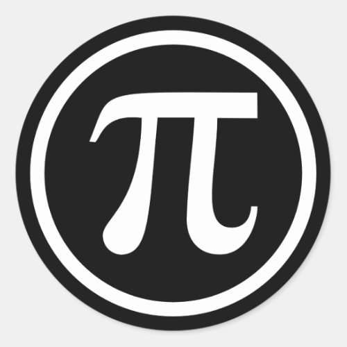 Pi symbol icon classic round sticker