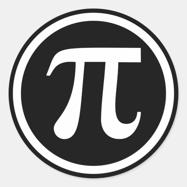 Pi symbol icon classic round sticker (Front)