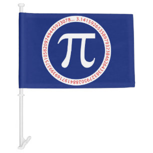 Pi Symbol in Circle on Navy Blue Car Flag