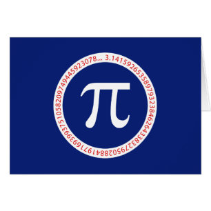 Pi Symbol in Circle on Navy Blue Cards