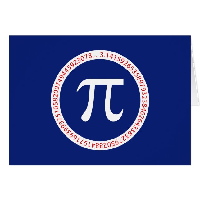 Pi Symbol in Circle on Navy Blue Cards (Front Horizontal)