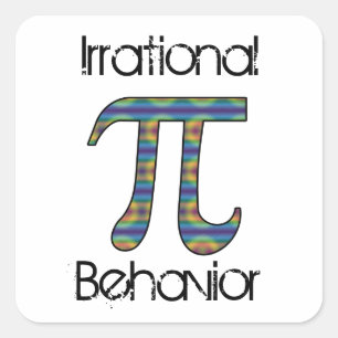 Pi Symbol Irrational Behavior Square Stickers