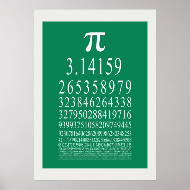 Pi Symbol Many Digit Number Poster (Front)