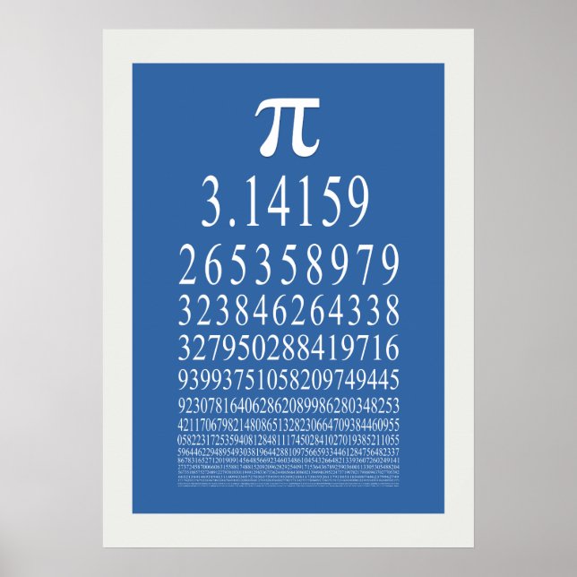 Pi Symbol Many Digit Number Poster (Front)