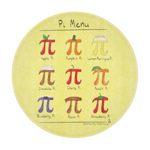 Pi Symbol Menu Cute Math Teacher Cutting Board