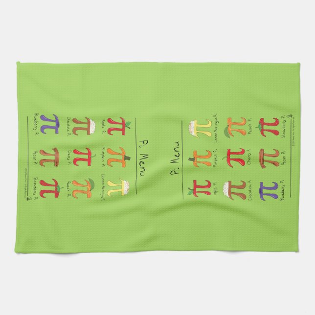 Pi Symbol Menu Cute Math Teacher Kitchen Towel (Horizontal)