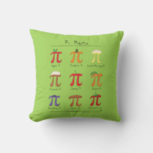 Pi Symbol Menu Cute Math Teacher Throw Pillow