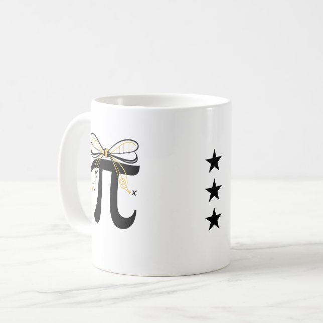 Pi Symbol Mug - Minimalist Math Pi Day Coffee Cup  (Front Left)