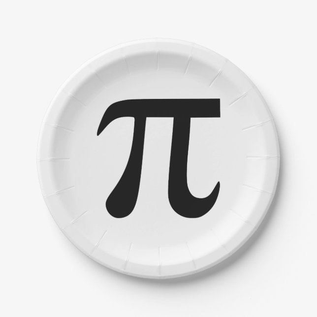 Pi Symbol Paper Plates (Front)