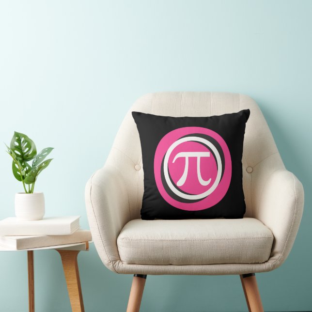 Pi Symbol PINK and Cool Circles Throw Pillow (Chair)