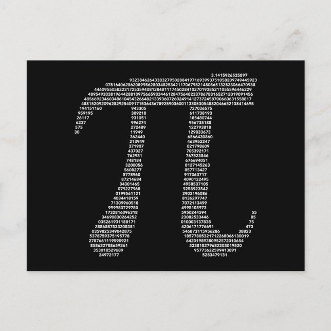 Pi Symbol Postcard (Front)
