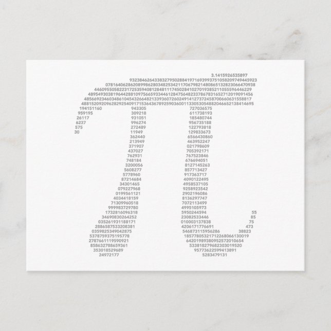 Pi Symbol Postcard (Front)
