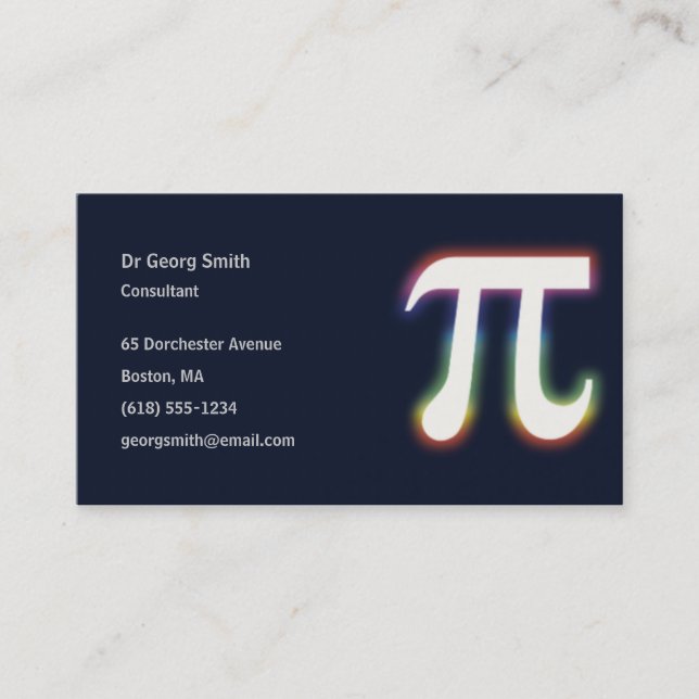 Pi Symbol | Scientist Business Card (Front)