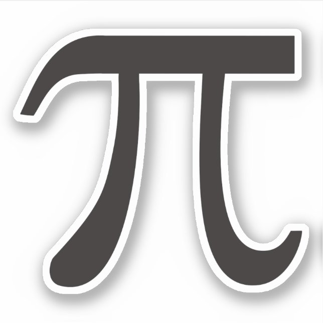 Pi Symbol Shaped Sticker (Front)
