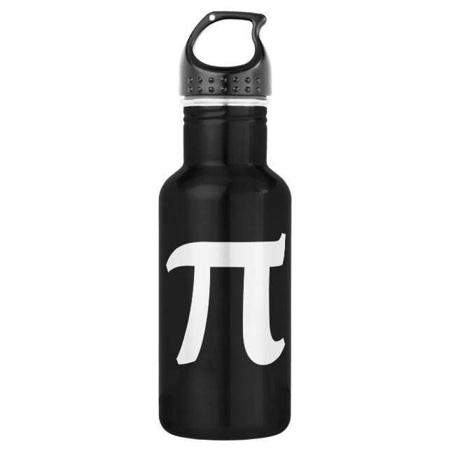 Pi Symbol Stainless Steel Water Bottle (Front)