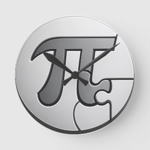 Pi Symbol Tee - Minimalist Math Pi Day Design Round Clock